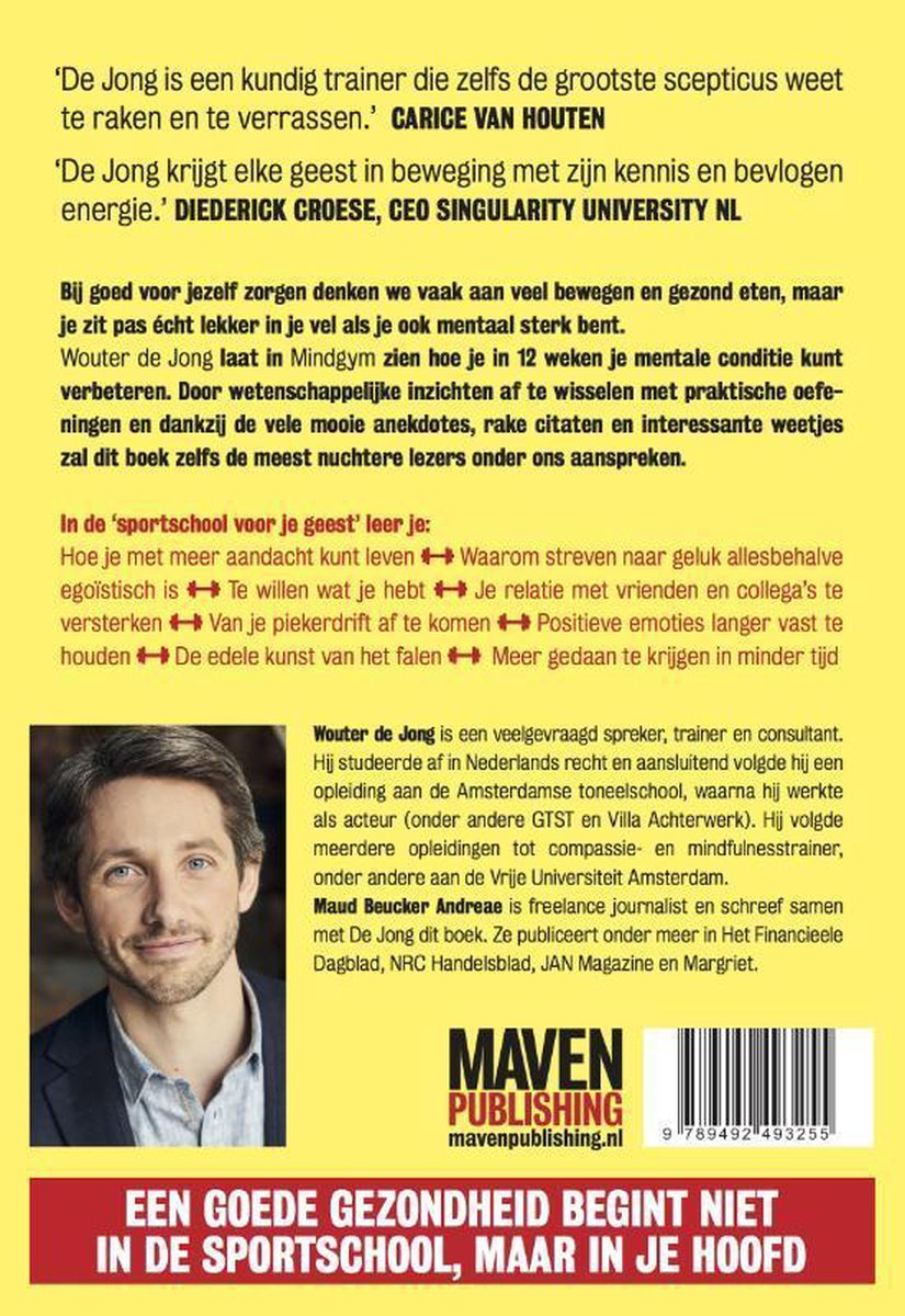 Mindgym, sportschool voor je geest - back cover