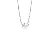 The Jewelry Collection ketting - Hart - Zilver Gerhodineerd - 41 + 4 cm