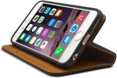 iPhone 6 / 6S - iHosen Leather Book Case - Kaki bruin