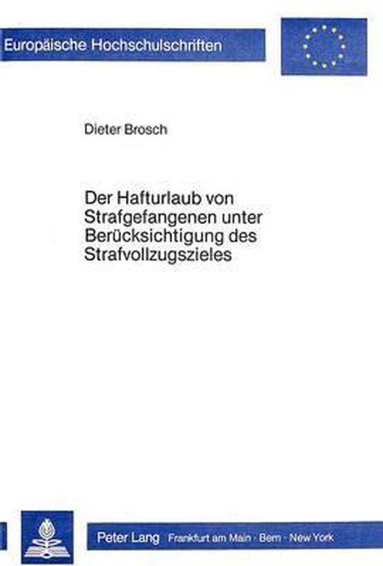 Der Hafturlaub Von Strafgefangenen Unter Beruecksichtigung D ... - cover