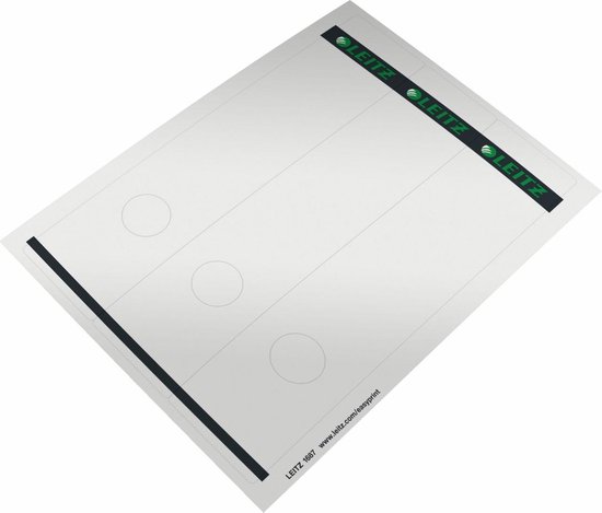 Leitz PC Printbare Rugetiketten voor Standaard Ordners - 75 Stuks - Breed en lang - Grijs - Leitz
