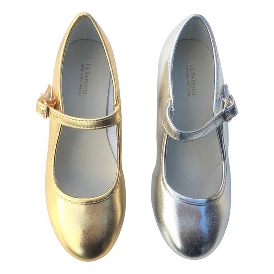 Schoenen Meisjesschoenen Verkleden Schoenen Bruiloftsfeest Comfortabel| Prinses| Goud| Witte Mary Jane Girl Schoenen Lederen Kleed schoenen| Bloemenmeisje schoenen | 