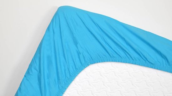 Snoozing - Hoeslaken - extrêmement élevé - Simple - 90x220 cm - percale de coton - Turquoise