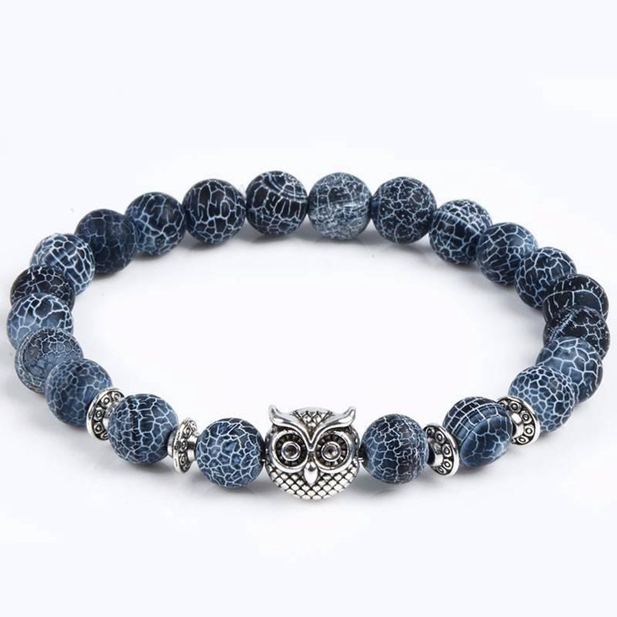 2 stks/set Kroon Mannen Armband Sets Mode Matte Lava Strand Steen Kralen Armband Voor Mannen Sieraden-6