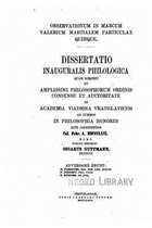 Observationum in Marcum Valerium Martialem particulae quinque