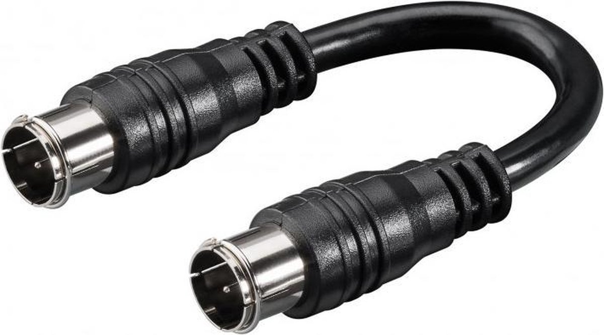 OKS Coaxkabel met Quick F-connectoren - zwart - 0,15 meter