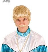 Faram Wig Perruque homme blonde avec moustache taille unique
