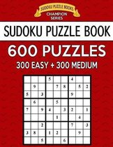 Sudoku Puzzle Book, 600 Puzzles, 300 EASY and 300 MEDIUM