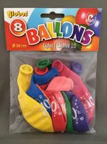 Ballonnen cijfer 10 no. 12 eenzijdig 1 zakje met 8 stuks