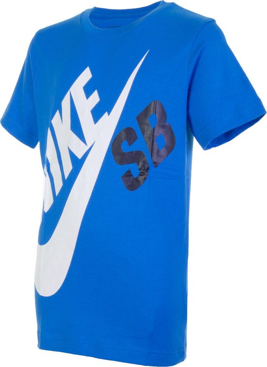 Nike T-shirt - Maat 152/158 - Unisex - blauw/wit | bol.com