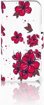 Geschikt voor Samsung Galaxy A3 2017 Bookcase Hoesje Design Blossom Red