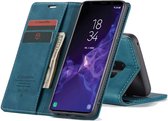 CASEME Samsung Galaxy S9 Plus Retro Wallet Case - Blauw