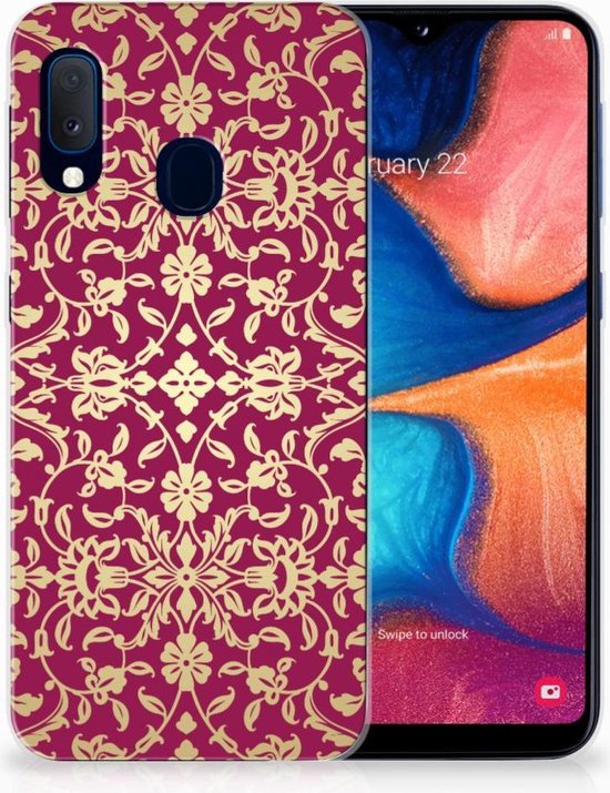 Coque Téléphone pour Samsung Galaxy A20e TPU Bumper Silicone Étui Housse Rose Baroque