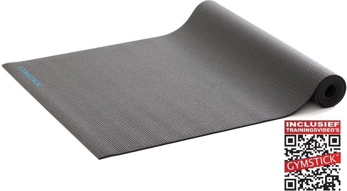 Gymstick Active Fitnessmat - Yogamat - Sportmat - Zwart - Met Online Trainingsvideo's