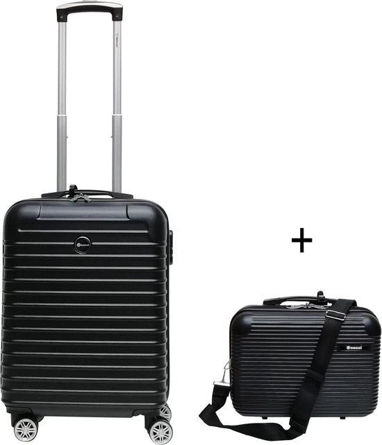samenzwering eetpatroon limiet Benzi Barra - set van handbagage koffer + beautycase - zwart | bol.com