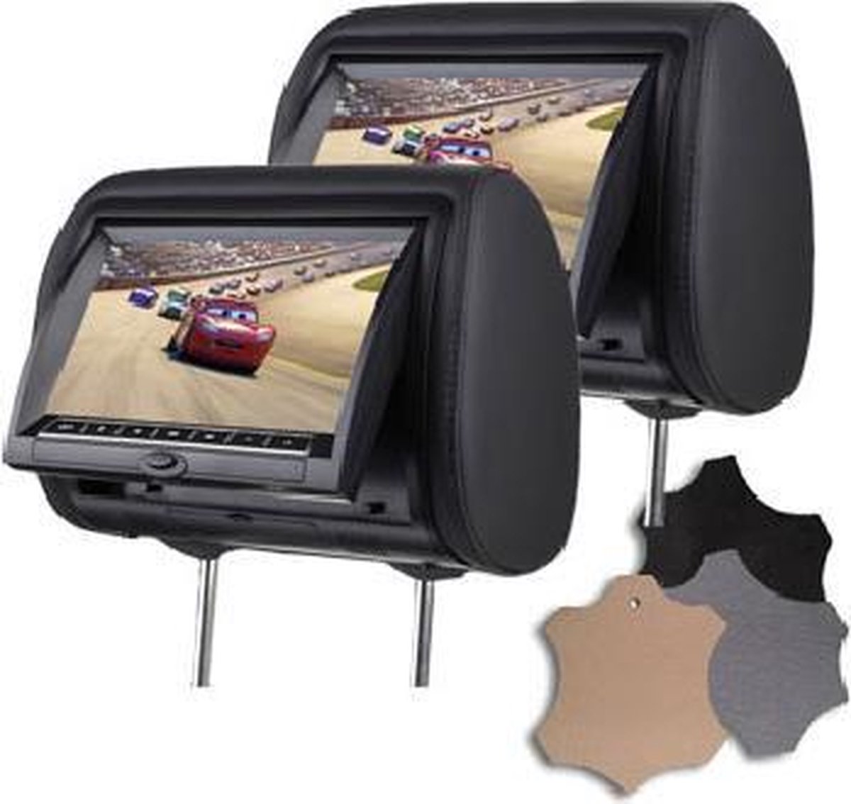 Bullit 7" 2 stuks - Headrest DVD SD/MMC/USB slot+ Afstandsbediening |  bol.com