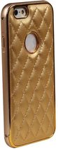 Apple iPhone 6 Ruit Goud Backcover met Spiegel - Case Bumper Hoesje Hardcase Geruit