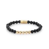 Rebel&Rose armband - Black Panther - 6mm - yellow gold plated 15cm
