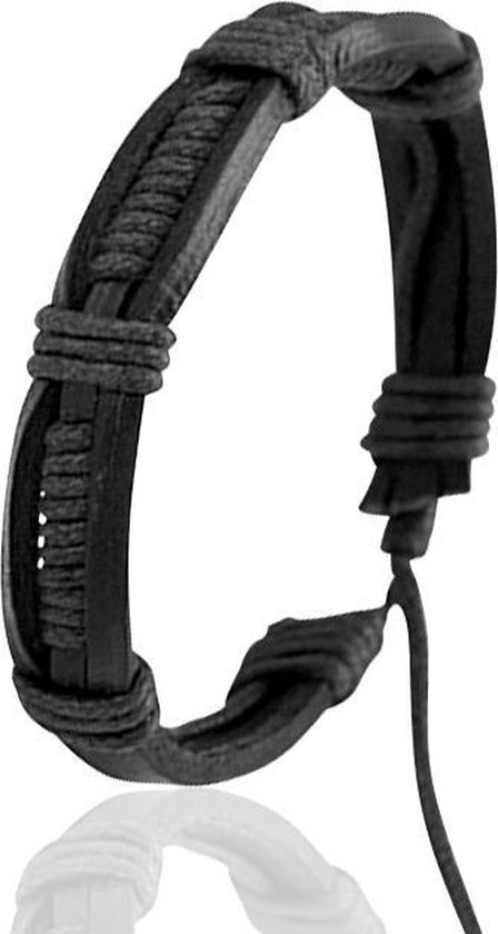 Bracelet Montebello Ronka Noir - Homme - Cuir - ∅21-26 cm