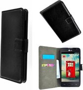 LG K10 Smartphone hoesje Wallet Bookcase Zwart