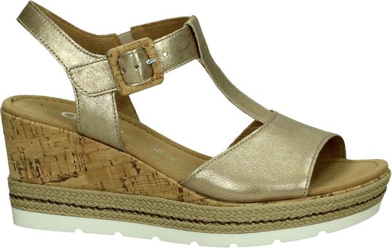 lenen auditorium Gepensioneerd Gabor - 62873 - Sandalen op sleehak - Dames - Maat 44 - Goud - 89 -Metal  Champagner (Kork) | bol.com