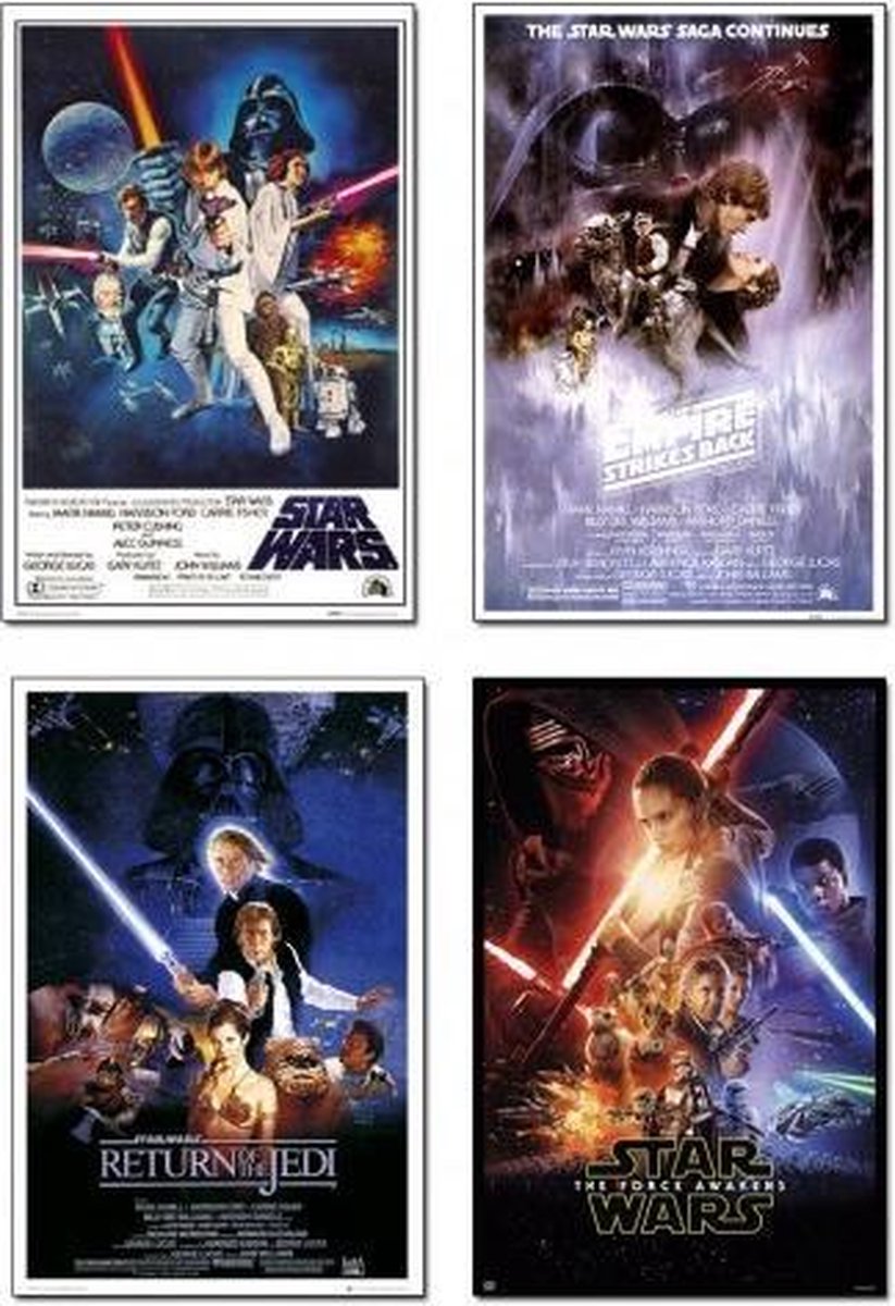 Star Wars posters - set van 4 verschillende posters - Darth Vader - formaat  61x91,5 cm... | bol.com