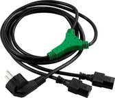 DEL-109D Y-kabel voor wandcontactdoos, monitor en pc, IEC stekker C13, 2m