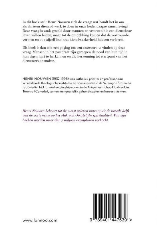 Arrière du livre 'De gewonde heler' avec texte et ISBN.