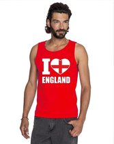 Rood I love Engeland fan singlet shirt/ tanktop heren S