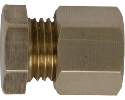 Eindstop messing met knelkoppeling 8mm