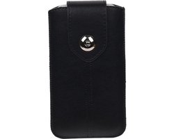 BestCases.nl Huawei Ascend P7 Mini - Universele Luxe Leder look insteekhoes/pouch - Zwart Medium