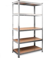 Monzana Stellingkast - Metaal 5 MDF Planken 875kg 180x90x40 - Zilver