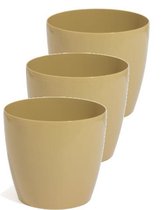 Bloempot Rond Duo 15cm MOKKA Prosperplast / 3 STUKS ! /