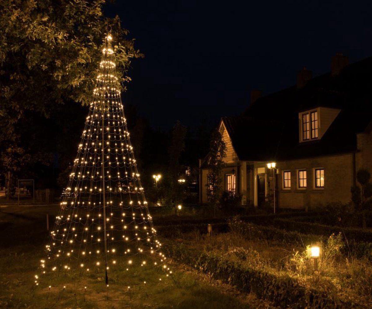 Nordik Lights - 3M - Vlaggenmast Kerstboom - 320 LED lampjes - warm wit  incl. mast | bol.com