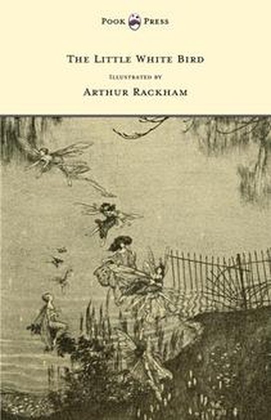 Boek: The Little White Bird, geïllustreerd door Arthur Rackham. De omslag toont feeën en vogels.