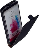 Lederen Zwart Flip case case Telefoonhoesje LG G3