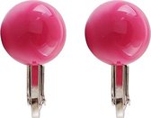 Ronde roze oorclips bolletjes