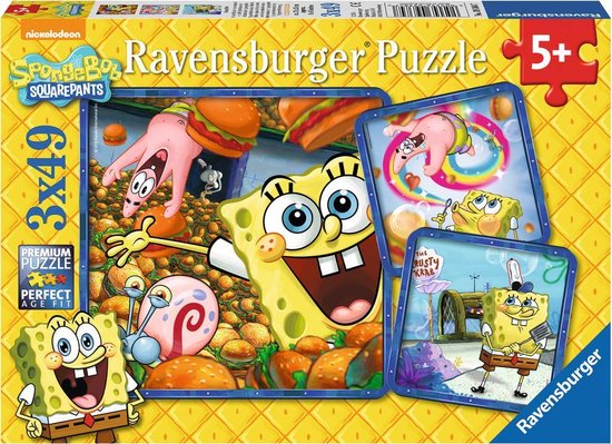 Ravensburger Spongebob Squarepants - Drie puzzels van 49 stukjes | bol