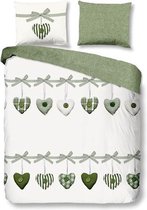 Good Morning Hearts Dekbedovertrek - Lits-jumeaux - 240x200/220 cm - Groen