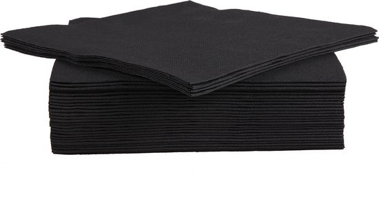 Cosy&Trendy For Professionals Servet - Papier - 38 cm - Zwart - Set-40