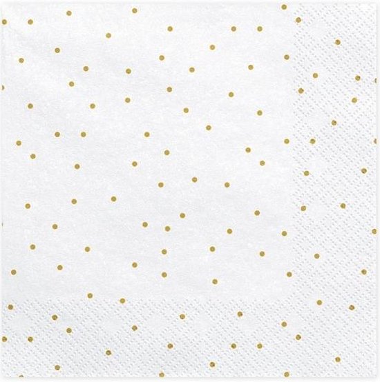 Witte Servetten met Gouden Stippen 33cm 20st | bol.com
