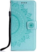 Shop4 - Samsung Galaxy S10e Hoesje - Wallet Case Mandala Patroon Mint Groen