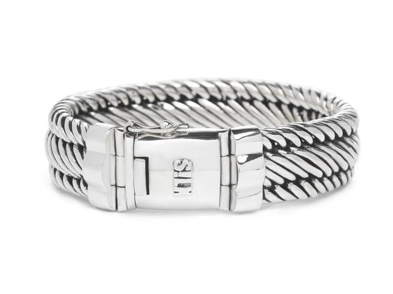 SILK Jewellery - Zilveren Armband - Weave - 735.22 - Maat 22