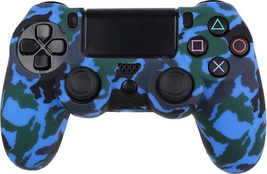 Playstation 4 Controller Silicone Camouflage BeschermHoes Blauw Ps4 controller Protective case Camo Blue 2 stuks