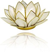 Lotus sfeerlicht parelmoer goudrand - 13.5 cm - S
