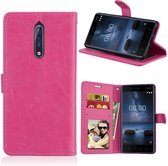 Nokia 8 Portemonnee Hoesje Booktype Wallet Case Roze