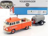 Volkswagen VW T2 Pick-Up Road Service Set oranje / crème / grijs 1:24 MotorMax