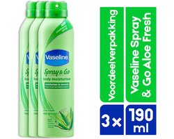 Vaseline Spray & Go Aloe Fresh - 3 x 190 ml - Bodylotion