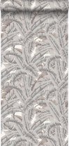 Papier peint Origin feuilles de palmier gris argile - 347439-53 x 1005 cm