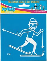 Vader wintersport - autosticker - wit - 11 cm